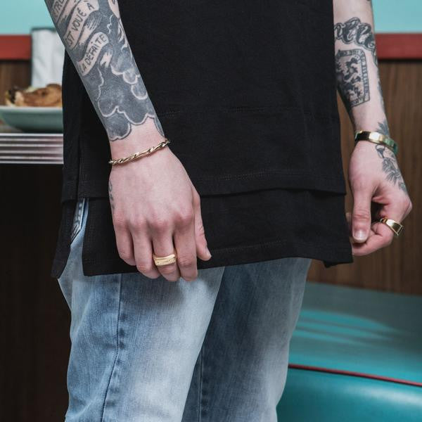 LAYERED A-CUT X BLACK